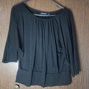 Large black notations blouse